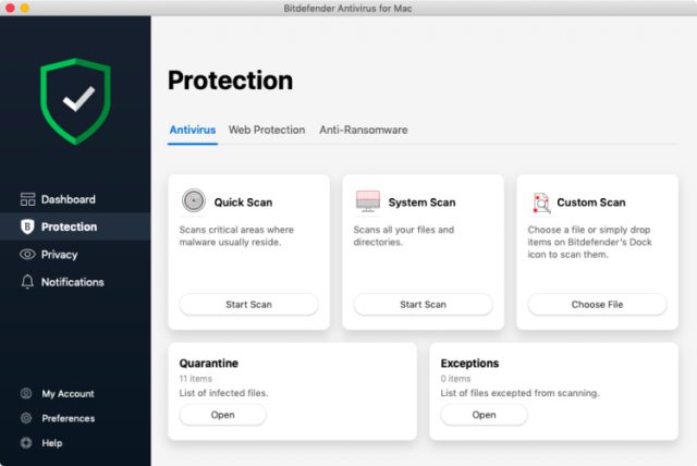 Bitdefender Antivirus pour Mac.