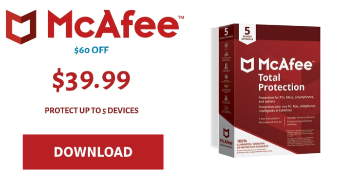 McAfee pour Less, McAfee Offer. 